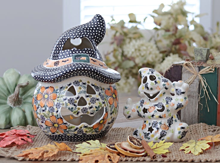 Detail image of Vena Pumpkins Figurine — Polish Pottery
