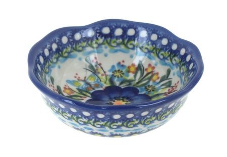 Vena Garden of Blue Petite Bowl/Dish — Polish Pottery