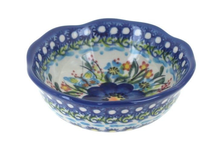 Vena Garden of Blue Petite Bowl/Dish — Polish Pottery