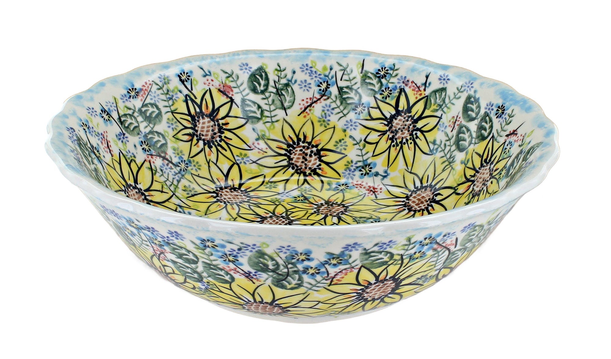 Vena Sunflower Maze Large Serving Piece — Polish Pottery