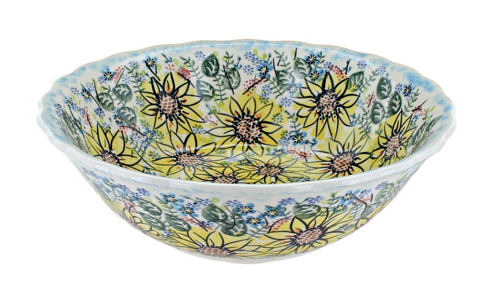 Vena Sunflower Maze Large Serving Piece — Polish Pottery