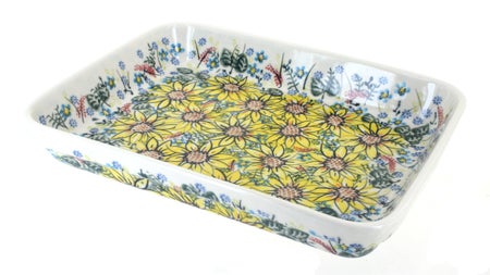 Vena Sunflower Maze Medium Bakeware — Polish Pottery