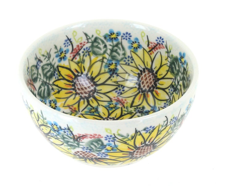 Detail image of Vena Sunflower Maze Dining Plates & Bowls — Polish Pottery