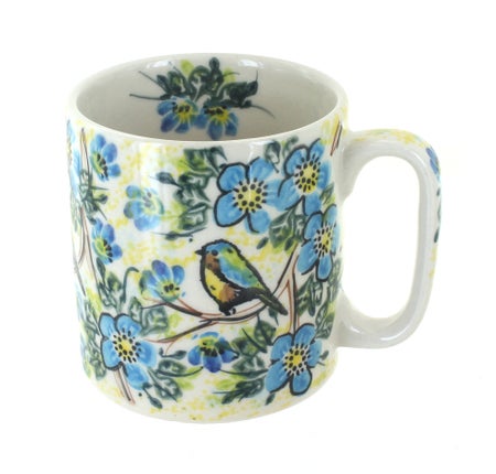 Vena Bluebird Garden Mug — Polish Pottery