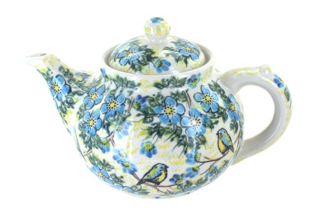 Vena Bluebird Garden Teapot — Polish Pottery
