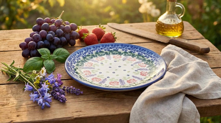 WR Unikat Roses Are Red Dining Plates & Bowls — Polish Pottery