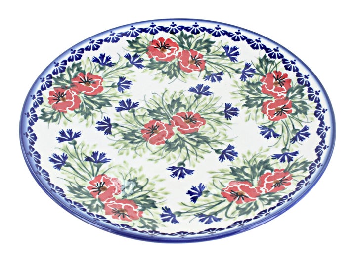 WR Unikat Cherry Red Bouquet Dining Plates & Bowls — Polish Pottery