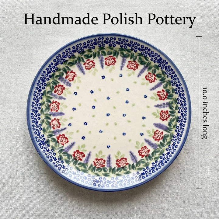 WR Unikat Roses Are Red Dining Plates & Bowls — Polish Pottery