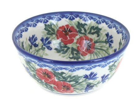 WR Unikat Cherry Red Bouquet Dining Plates & Bowls — Polish Pottery