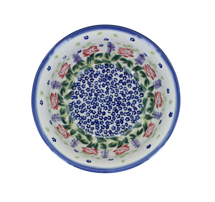 Detail image of WR Unikat Roses Are Red Dining Plates & Bowls — Polish Pottery