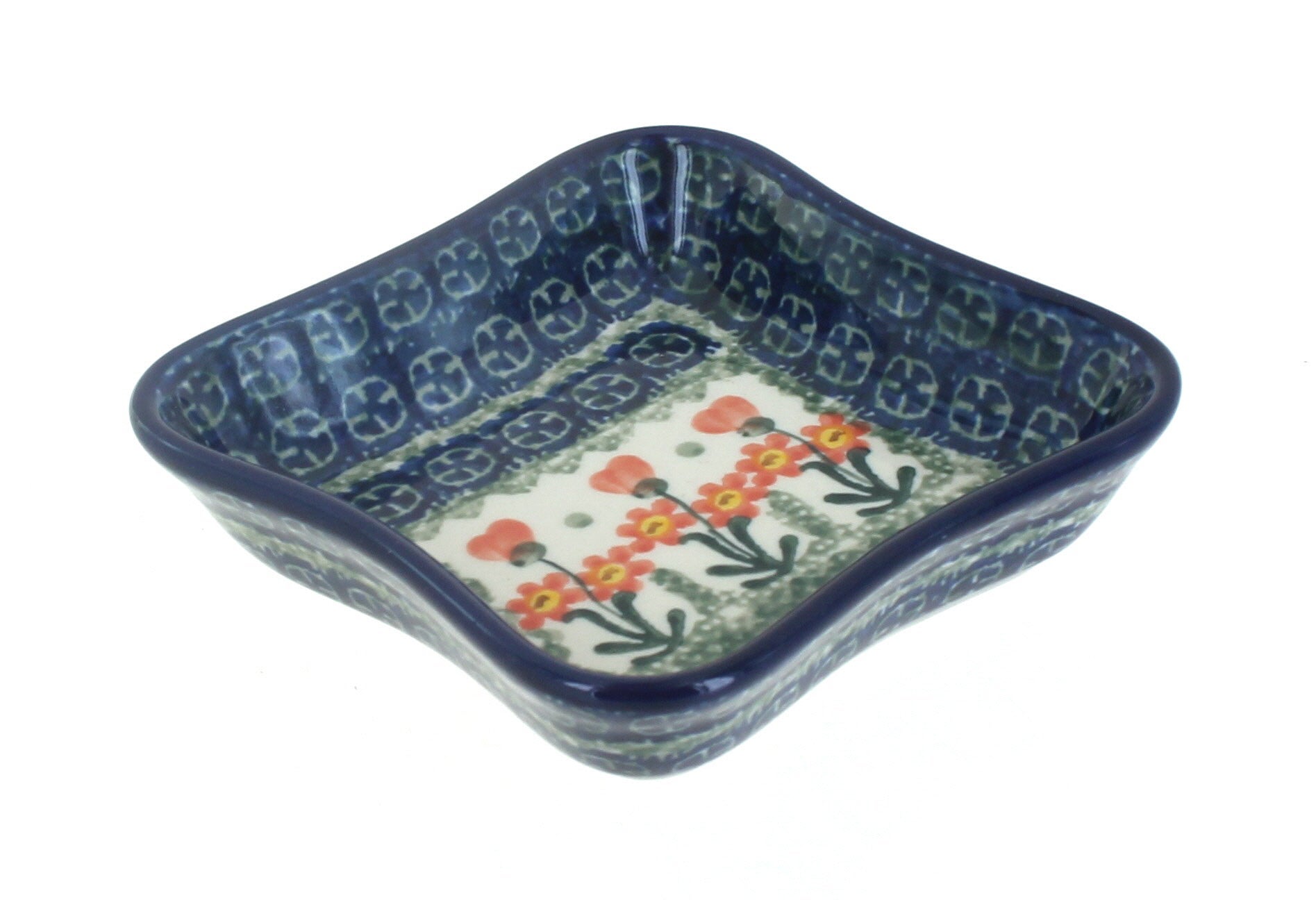 Ceramika Artystyczna Peach Posy Petite Bowl/Dish — Polish Pottery