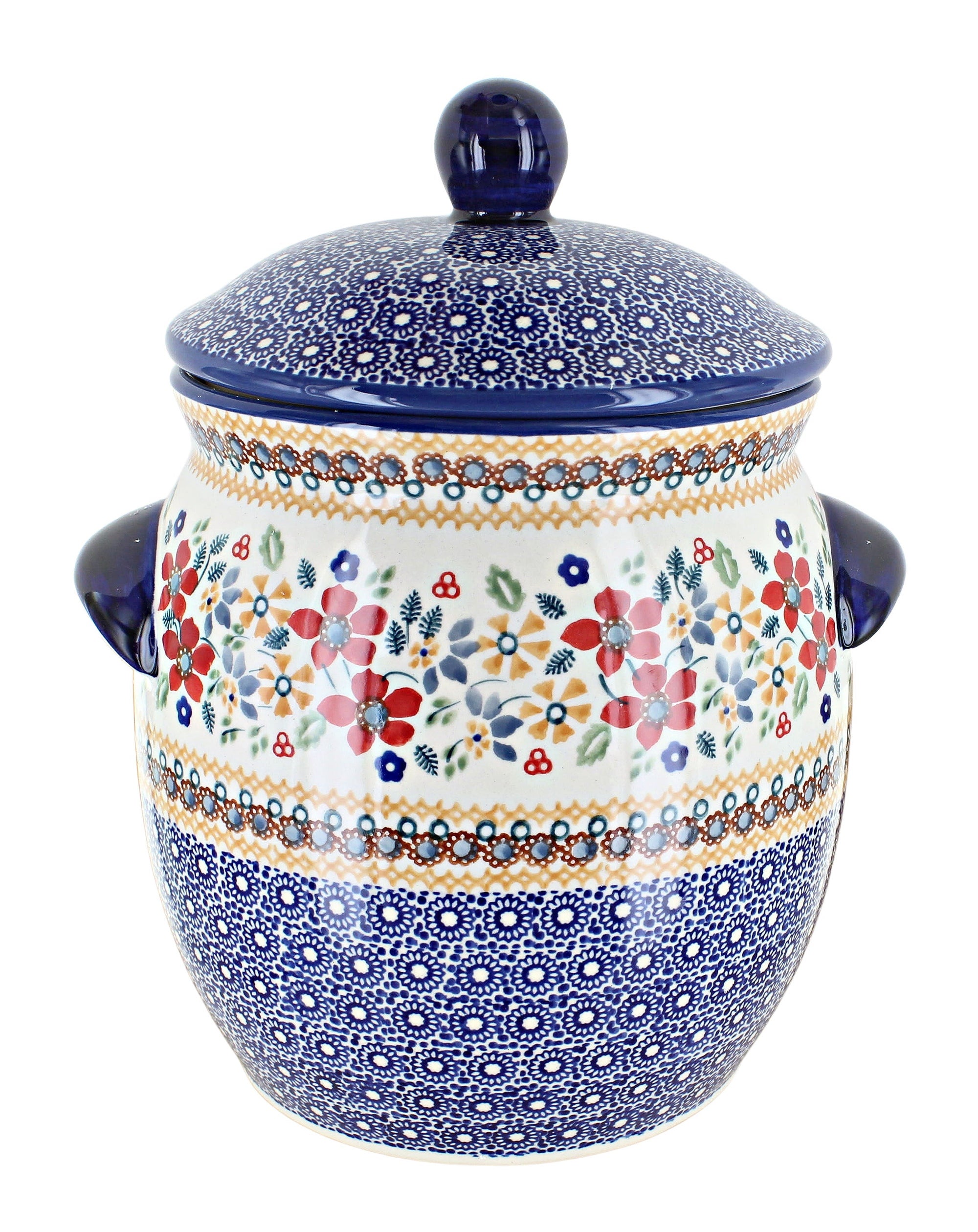 Manufaktura Red Daisy Counter Storage — Polish Pottery