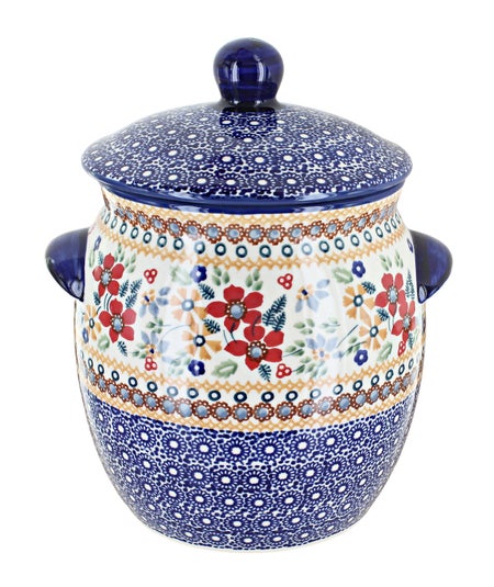 Manufaktura Red Daisy Counter Storage — Polish Pottery