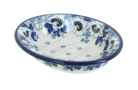 Ceramika Artystyczna Georgia Blue Bathroom Accessories — Polish Pottery