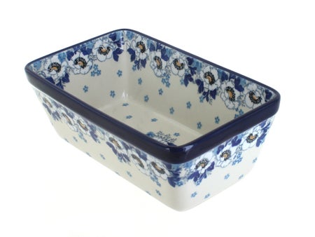 Ceramika Artystyczna Georgia Blue Loaf Baker — Polish Pottery