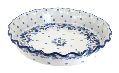Ceramika Artystyczna Georgia Blue Pie Plate — Polish Pottery