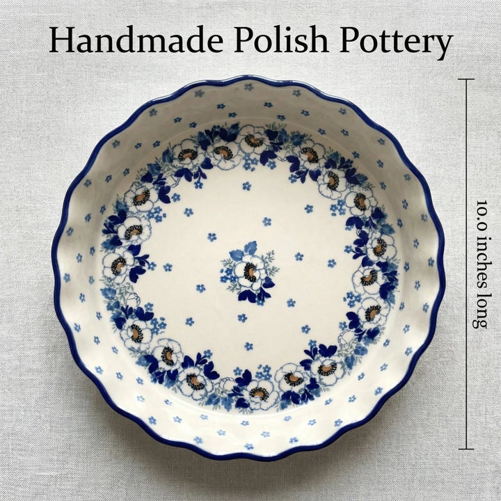 Ceramika Artystyczna Georgia Blue Pie Plate — Polish Pottery