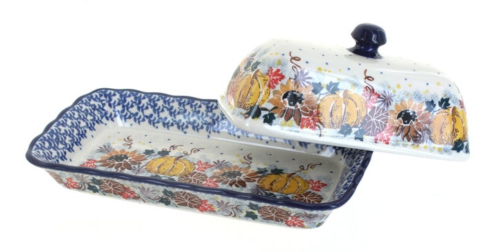 Ceramika Artystyczna Harvest Bounty Butter Dish — Polish Pottery
