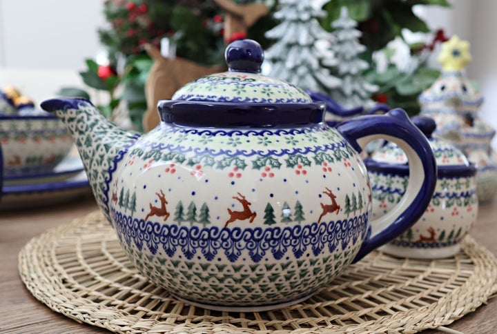 Vena Reindeer Delight Teapot — Polish Pottery