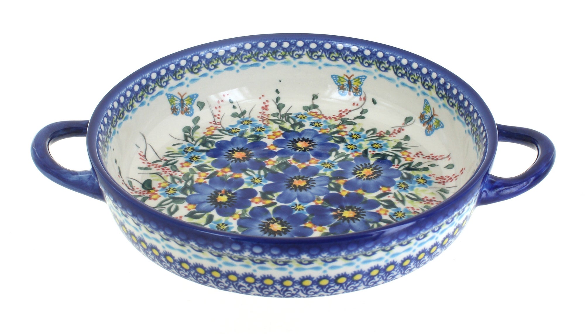 Vena Garden of Blue Small Bakeware — Polish Pottery