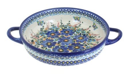 Vena Garden of Blue Small Bakeware — Polish Pottery