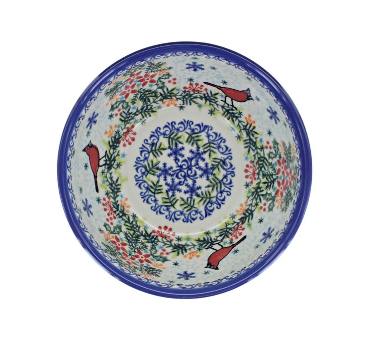 Detail image of Vena Winter Cardinal Dining Plates & Bowls — Polish Pottery