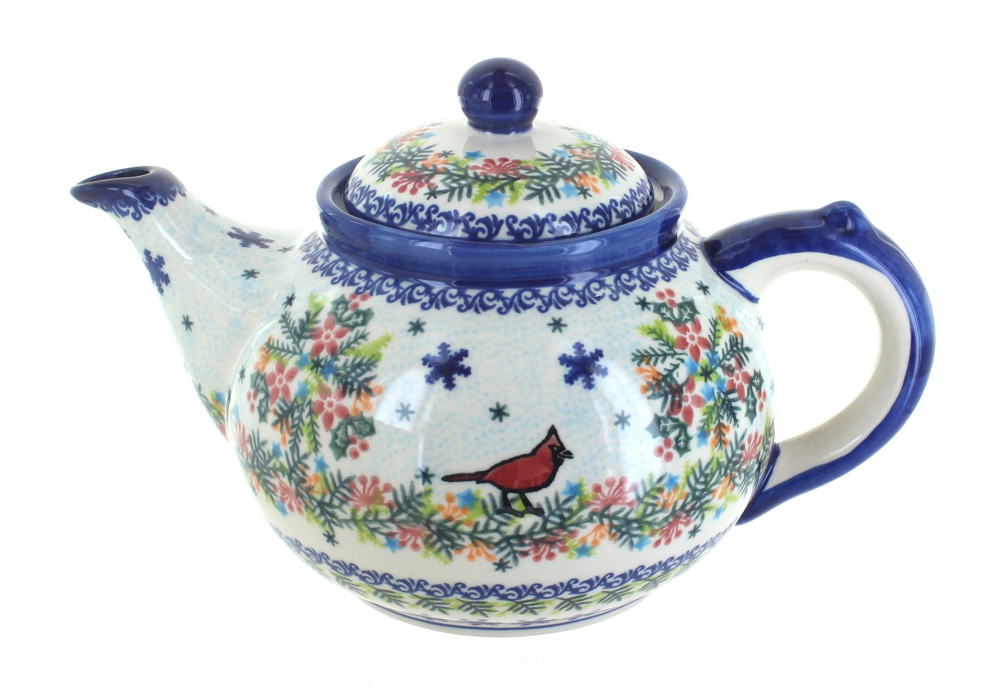 Vena Winter Cardinal Teapot — Polish Pottery