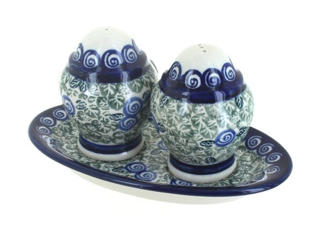 Zaklady Seaside Swirl Salt & Pepper Shaker — Polish Pottery