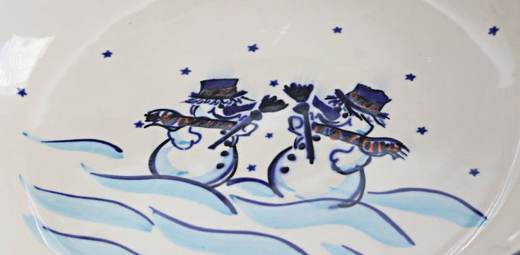 Detail image of Zaklady Frosty Friend Large Serving Piece — Polish Pottery
