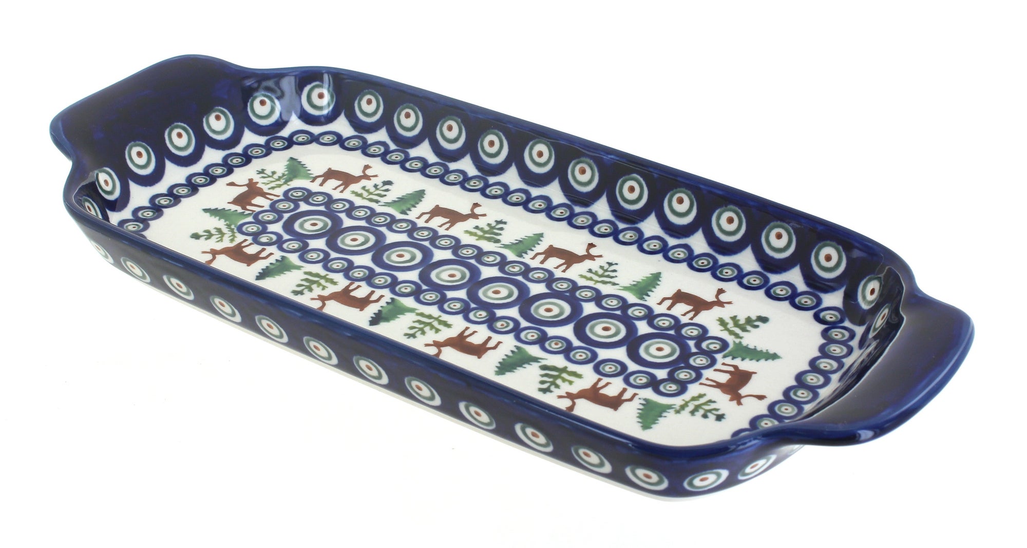 Zaklady Reindeer Pine Medium Serving Piece — Polish Pottery