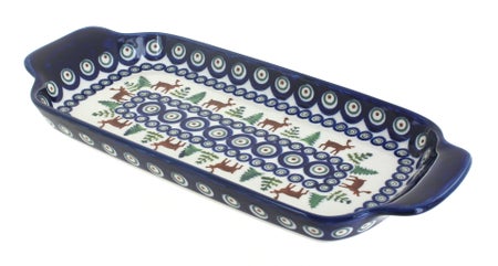 Zaklady Reindeer Pine Medium Serving Piece — Polish Pottery