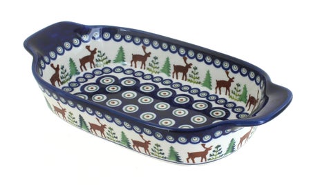 Zaklady Reindeer Pine Small Serving Piece — Polish Pottery