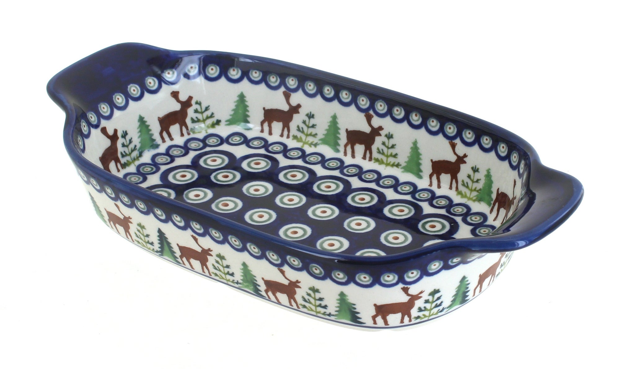 Zaklady Reindeer Pine Small Serving Piece — Polish Pottery