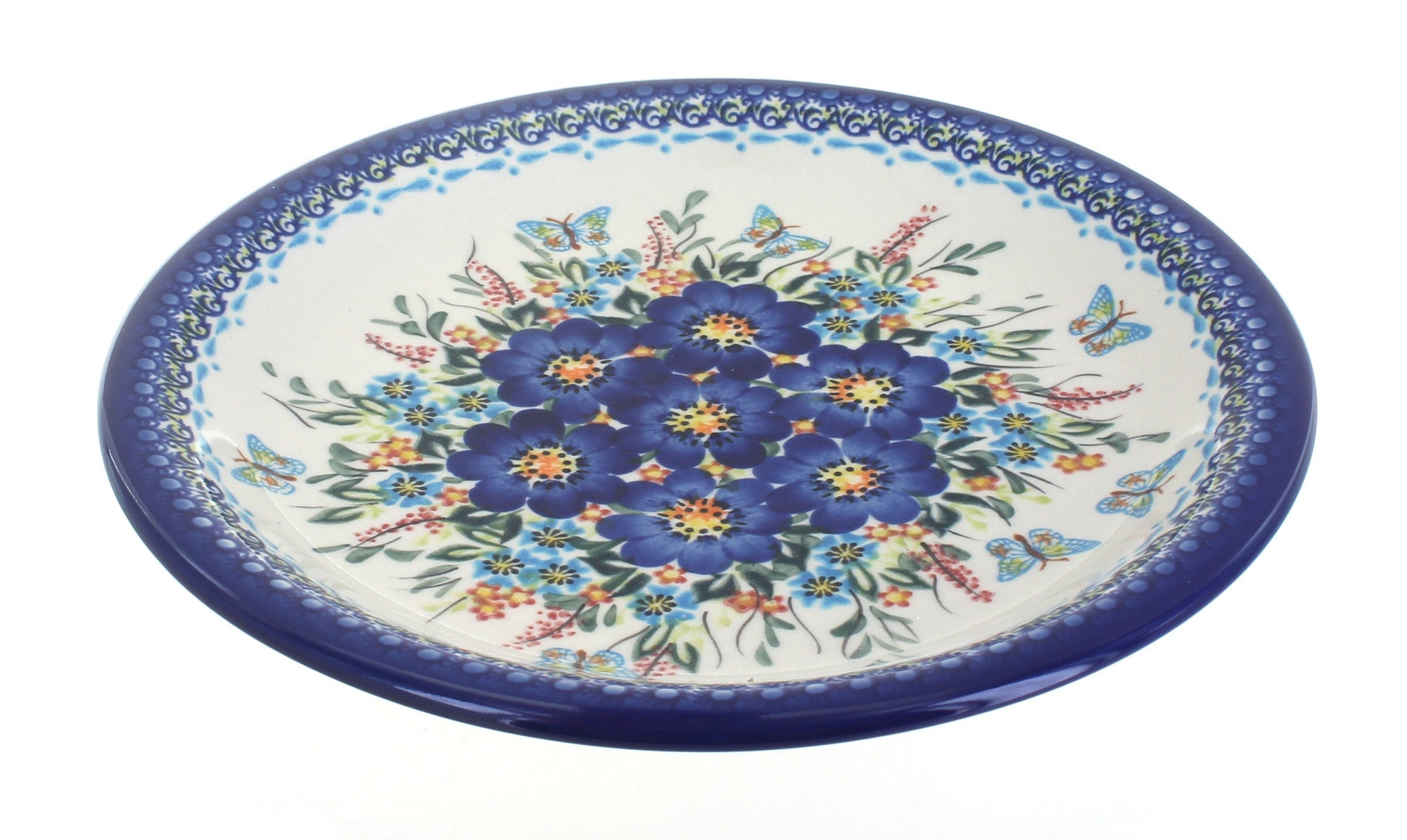 Vena Garden of Blue Dining Plates & Bowls — Polish Pottery