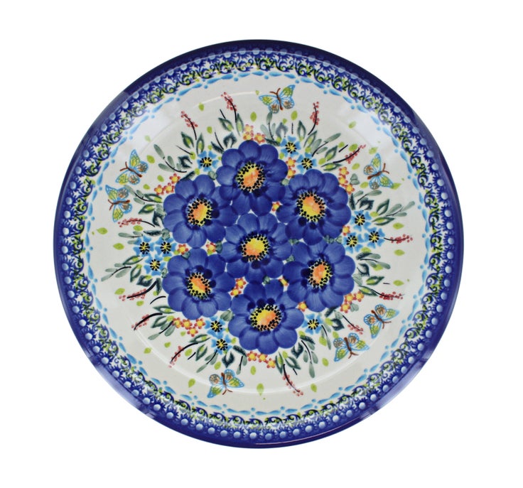 Detail image of Vena Garden of Blue Dining Plates & Bowls — Polish Pottery