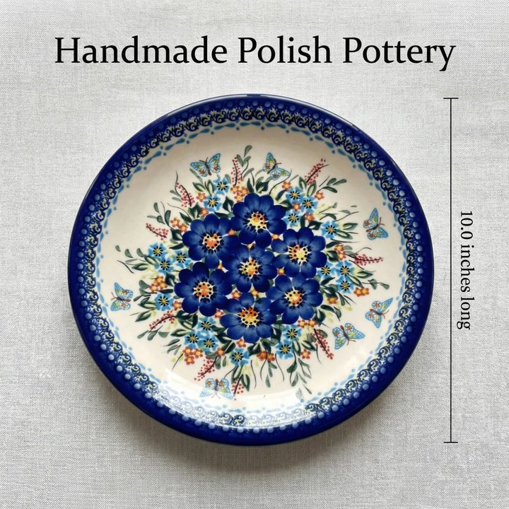 Vena Garden of Blue Dining Plates & Bowls — Polish Pottery