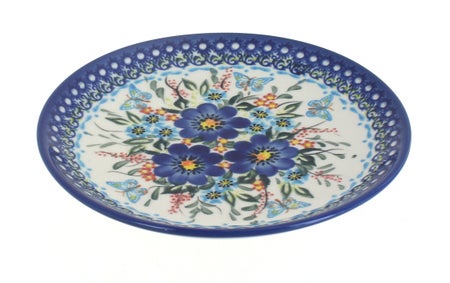 Vena Garden of Blue Dining Plates & Bowls — Polish Pottery