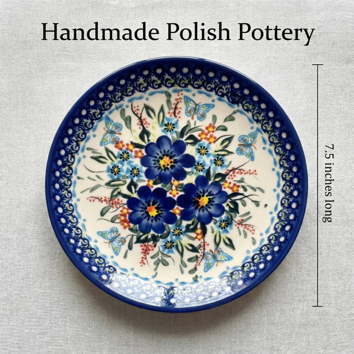Vena Garden of Blue Dining Plates & Bowls — Polish Pottery