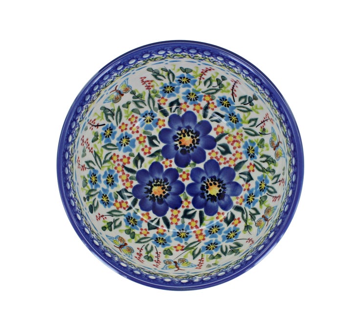 Detail image of Vena Garden of Blue Dining Plates & Bowls — Polish Pottery