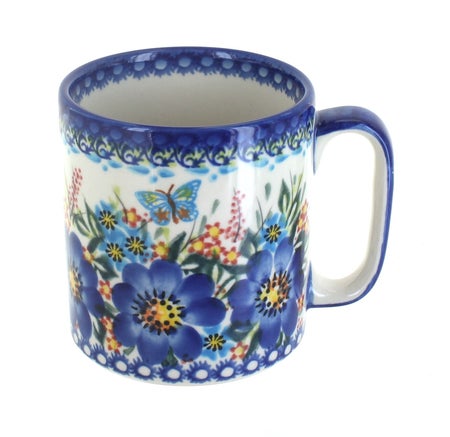 Vena Garden of Blue Mug — Polish Pottery