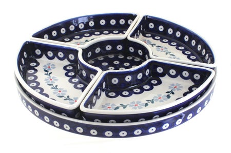 Manufaktura Blue Violet Large Serving Piece — Polish Pottery