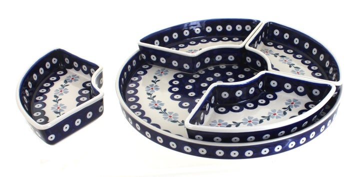 Manufaktura Blue Violet Large Serving Piece — Polish Pottery