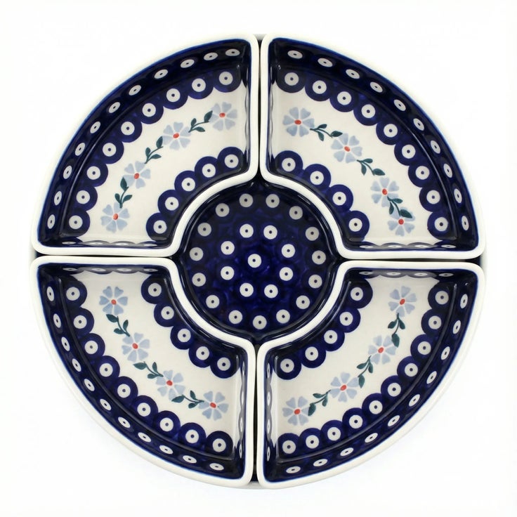 Detail image of Manufaktura Blue Violet Large Serving Piece — Polish Pottery