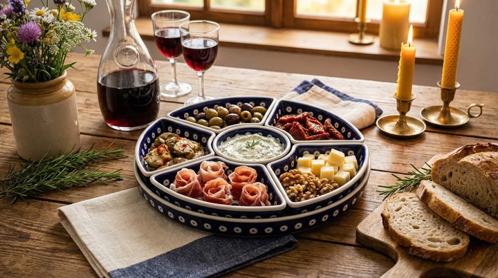 Manufaktura Blue Violet Large Serving Piece — Polish Pottery