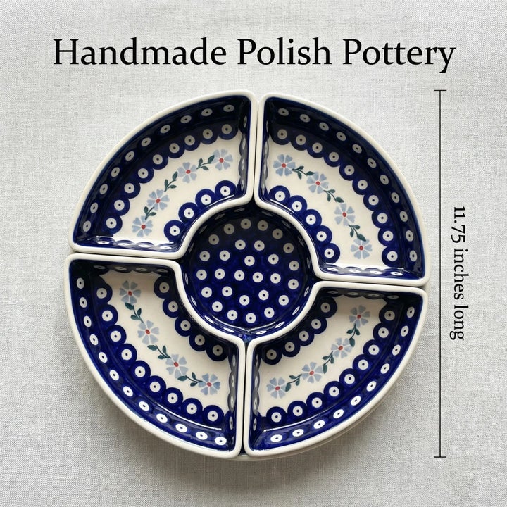 Manufaktura Blue Violet Large Serving Piece — Polish Pottery