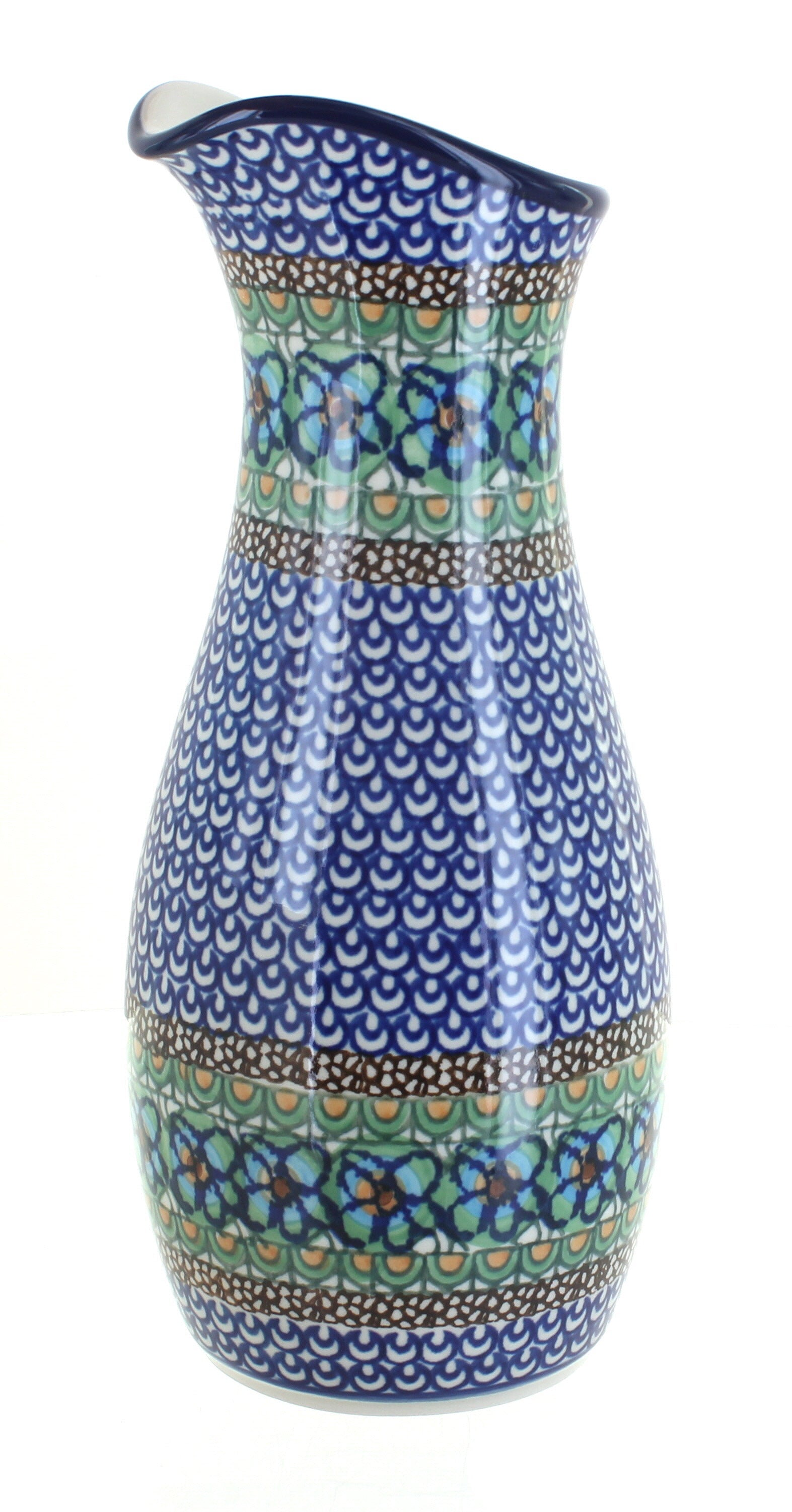 Ceramika Artystyczna Mardi Gras Pitcher — Polish Pottery
