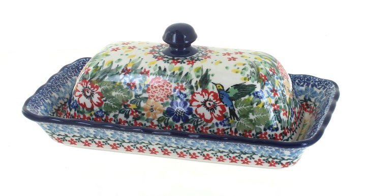 Ceramika Artystyczna Hummingbird Butter Dish — Polish Pottery