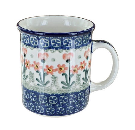 Ceramika Artystyczna Peach Posy Mug — Polish Pottery