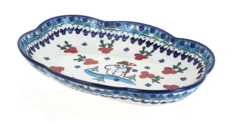 WR Unikat Frosty Duo Small Serving Piece — Polish Pottery