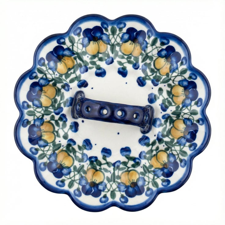 Detail image of WR Unikat Pansies Dining Accessories — Polish Pottery